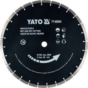 Yato gyémánt vágókorong 400 x 3,6 x 10,0 x 25,4 mm szegmentált