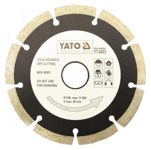 Yato gyémánt vágókorong 230 x 2,7 x 8,0 x 22,2 mm szegmentált