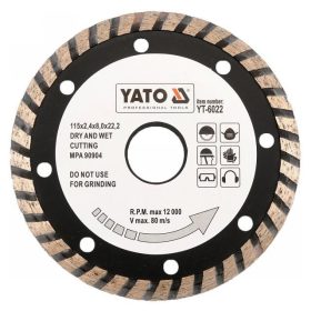 Yato gyémánt vágókorong 230 x 3,1 x 8,0 x 22,2 mm turbo