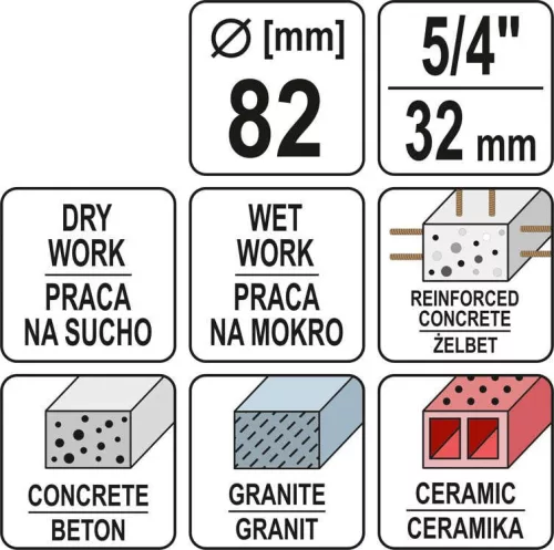 Yato gyémánt fúrókorona 68 mm