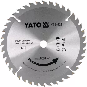 Yato fűrésztárcsa fához 190 x 16 x 2,2 mm / 40T