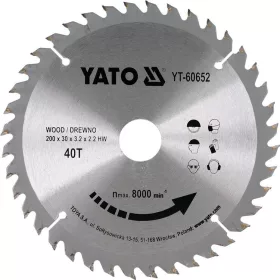 Yato fűrésztárcsa fához 200 x 30 x 2,2 mm / 40T