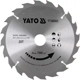 Yato fűrésztárcsa fához 210 x 30 x 2,2 mm / 20T