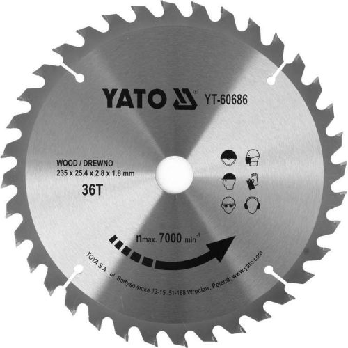 Yato Fűrésztárcsa fához 235 x 25,4 x 1,8 mm / 36T