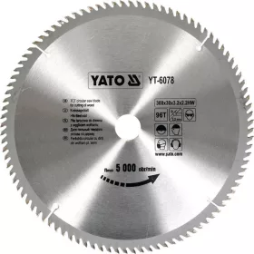 Yato fűrésztárcsa fához 300 x 30 x 2,0 mm / 96T