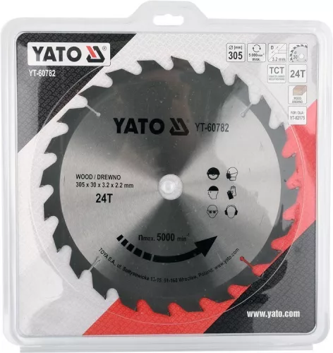 Yato fűrésztárcsa fához 305 x 30 x 2,2 mm / 24T