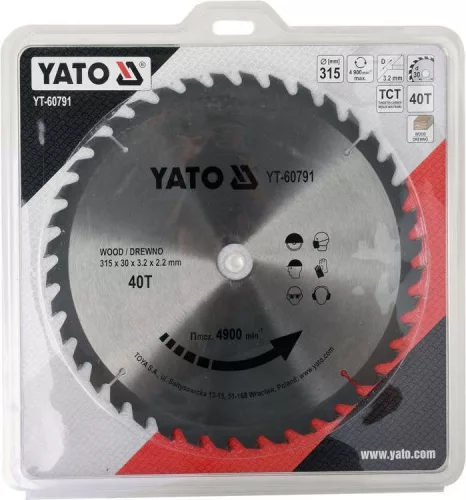 Yato fűrésztárcsa fához 315 x 30 x 3,2 mm / 40T
