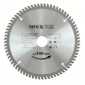 Yato fűrésztárcsa alumíniumhoz 210 x 30 x 2,2 mm / 72T