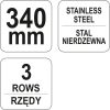 Yato drótkefe inox kaparóval 3 soros 340 mm