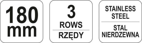 Yato drótkefe inox 3 soros 180 mm