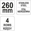 Yato drótkefe inox 4 soros 260 mm