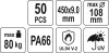 Yato kábelkötegelő fehér 450 x 9,0 mm (50 db/cs)