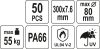 Yato kábelkötegelő fekete 300 x 7,6 mm (50 db/cs)