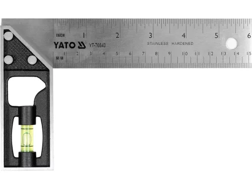 Yato derékszög 150 mm inox libellával