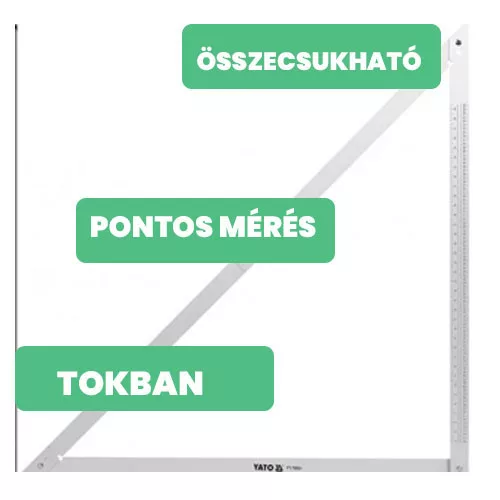 Yato Összecsukható derékszög vonalzó 1720 mm