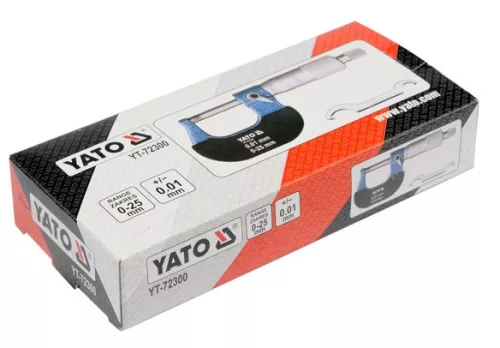 Yato mikrométer 0-25 mm +/-0,01 mm mechanikus