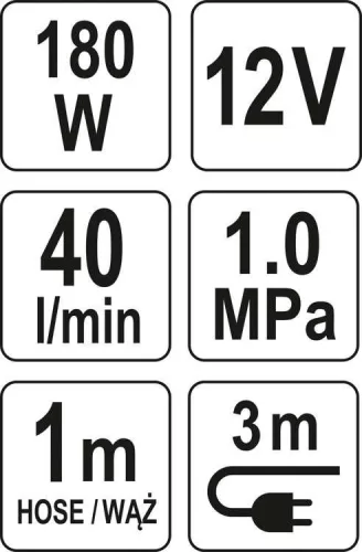 Yato autós kompresszor 12V 10 bar 180W