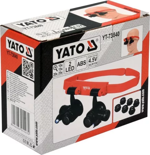 Yato fejpántos nagyító LED világítással 10 x - 25 x