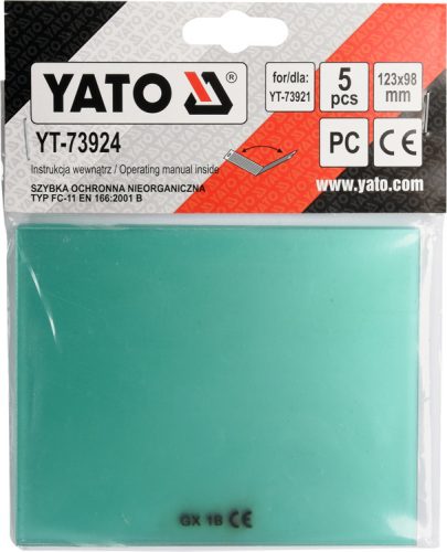 Yato hegesztőüveg 123 x 98 mm (5 db/cs)