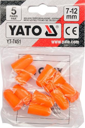 Yato füldugó 7-12 mm (5 pár/cs)