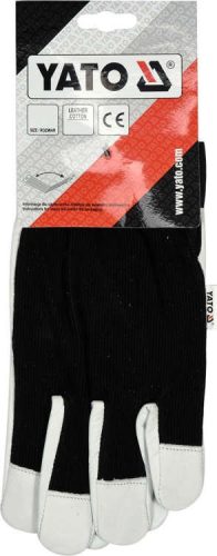 Yato munkavédelmi kesztyű 9-es méret bőr-pamut fekete