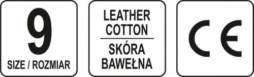 Yato munkavédelmi kesztyű 9-es méret bőr-pamut fekete