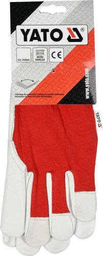 Yato munkavédelmi kesztyű 9-es méret bőr-pamut piros