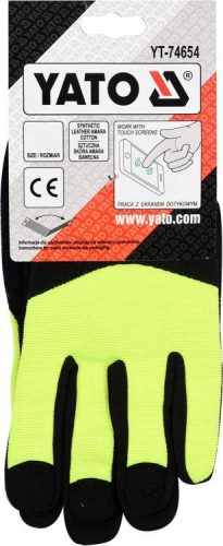 Yato munkavédelmi kesztyű 8-as bőr-pamut érintőképernyőhöz
