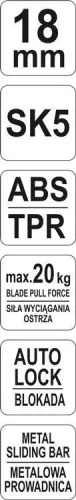 Yato törhető pengés kés 18 mm