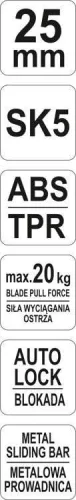 Yato törhető pengés kés 25 mm