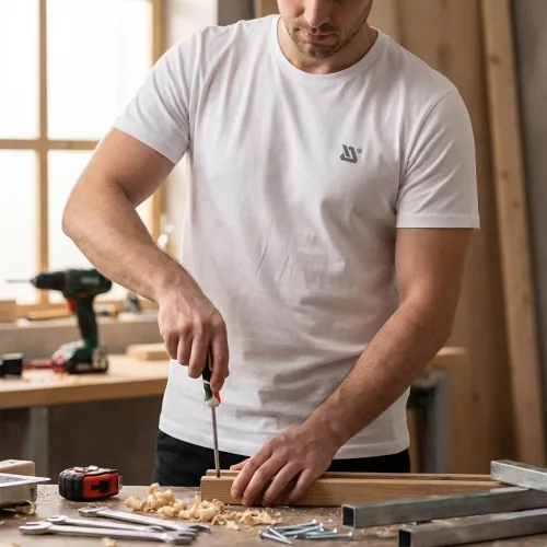 Yato környakas póló M-es méret fehér