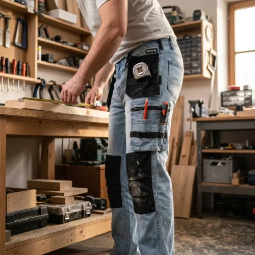 Yato munkavédelmi farmer hosszúnadrág XL-es méret 17 zsebes