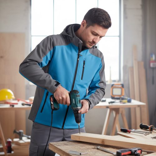 Yato munkavédelmi softshell kabát kapucnival kék-szürke M-es méret