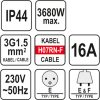 Yato Hosszabbító lengőkábel gumiszigetelt 3 dugalj 20 m 3 x 1,5 mm2