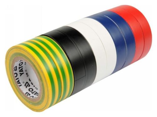 Yato szigetelőszalag 19 x 0,13 mm x 20 m öt színű (10 db/cs)
