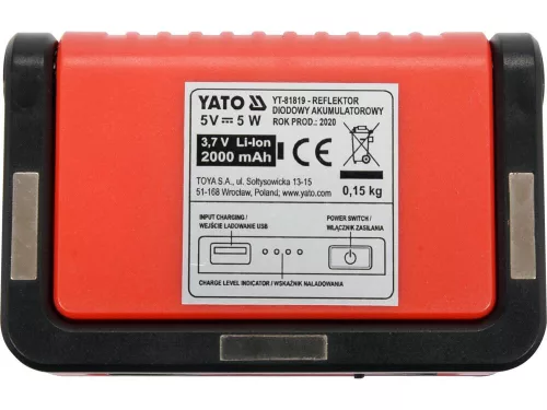 Yato akkus LED reflektor 300 lm (akku+töltő)