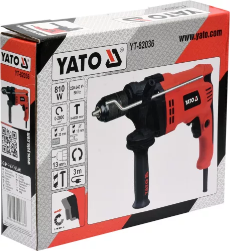 Yato elektromos ütvefúró 13 mm 810 W