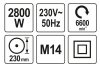 YATO Sarokcsiszoló 230mm, 2800 W