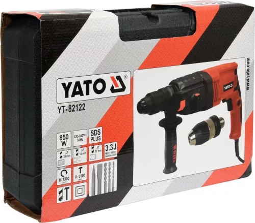Yato elektromos fúrókalapács SDS-Plus 3,3 J 850 W