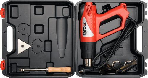 Yato elektromos hőlégfúvó LED kijelző + tartozékok 550 °C 2000 W