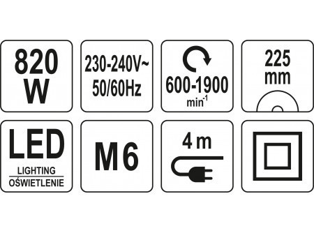 Yato elektromos falcsiszoló zsiráf beépített porszívóval és LED lámpával 820 W