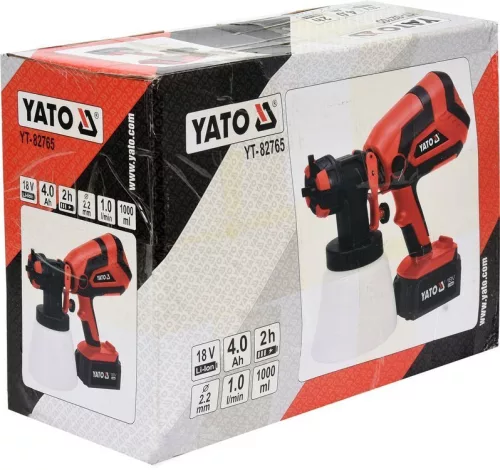 Yato akkus festékszórópisztoly 1000 ml 18 V Li-Ion (1 x 4,0 Ah akku + töltő)