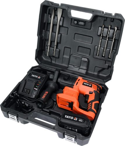 Yato akkus fúrókalapács SDS-Plus 2,0 J 18 V Li-Ion (1 x 3,0 Ah akku + töltő)