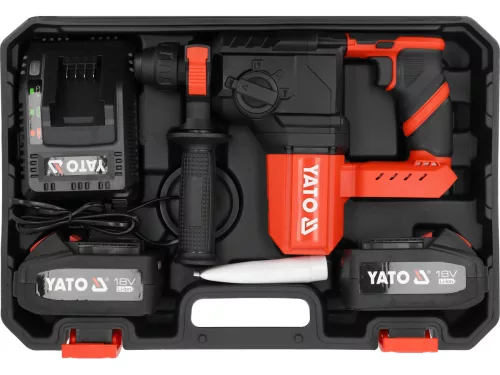 Yato akkus fúrókalapács SDS+, 18V, 2x4Ah akkuval, töltővel