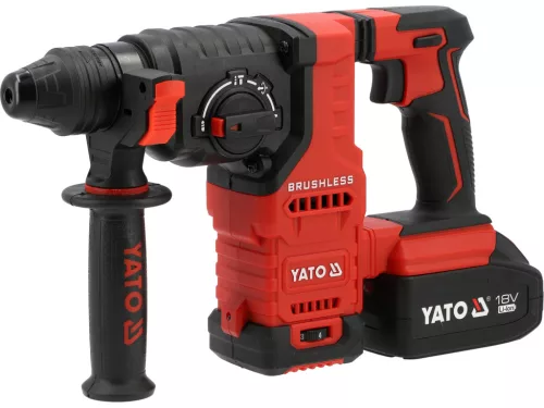 Yato akkus fúrókalapács 18V, szénkefementes, SDS plus, 2x4Ah akkuval és töltővel