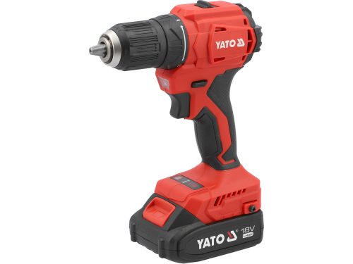 Yato akkus fúró-csavarozó 45 Nm szénkefe nélküli 18 V (2 x 2,0 Ah akku + töltő)