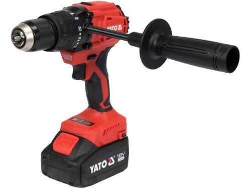 Yato akkus fúró-csavarozó 120 Nm szénkefe nélküli 18 V (2 x 4,0 Ah akku + töltő)