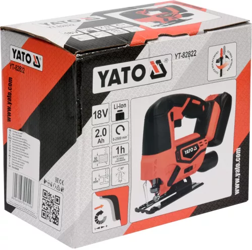 Yato akkus dekopírfűrész 18 V Li-Ion (1 x 2,0 Ah akku + töltő)