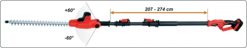 Yato akkus lombnyíró 18 V Li-Ion 2,0 Ah akku+töltő 207-2740 mm