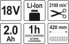 Yato akkus lombnyíró 18 V Li-Ion 2,0 Ah akku+töltő 207-2740 mm